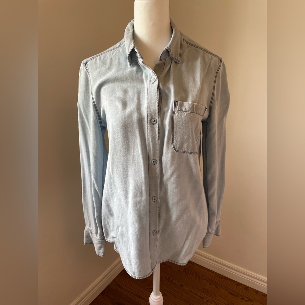 Aritzia Sunday Best Light Blue Chambray Button Up